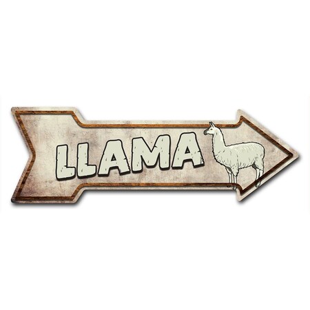 Signmission Llamas Arrow Decal Funny Home Decor 24in Wide D-A-8-999768